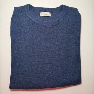 Mango Men's Classic Blue Crewneck Sweater